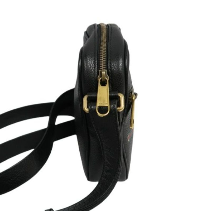 GUCCI Black Cowhide Vintage Logo Crossbody Shoulder Bag