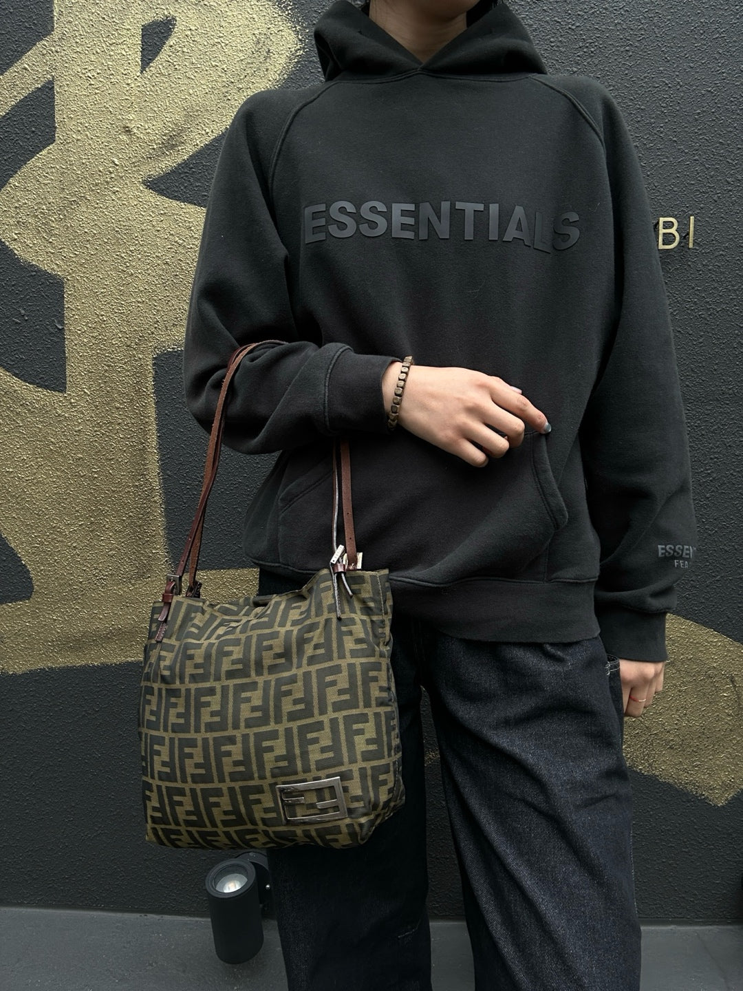 FENDI Brown Zucca Canvas Tote Handbag
