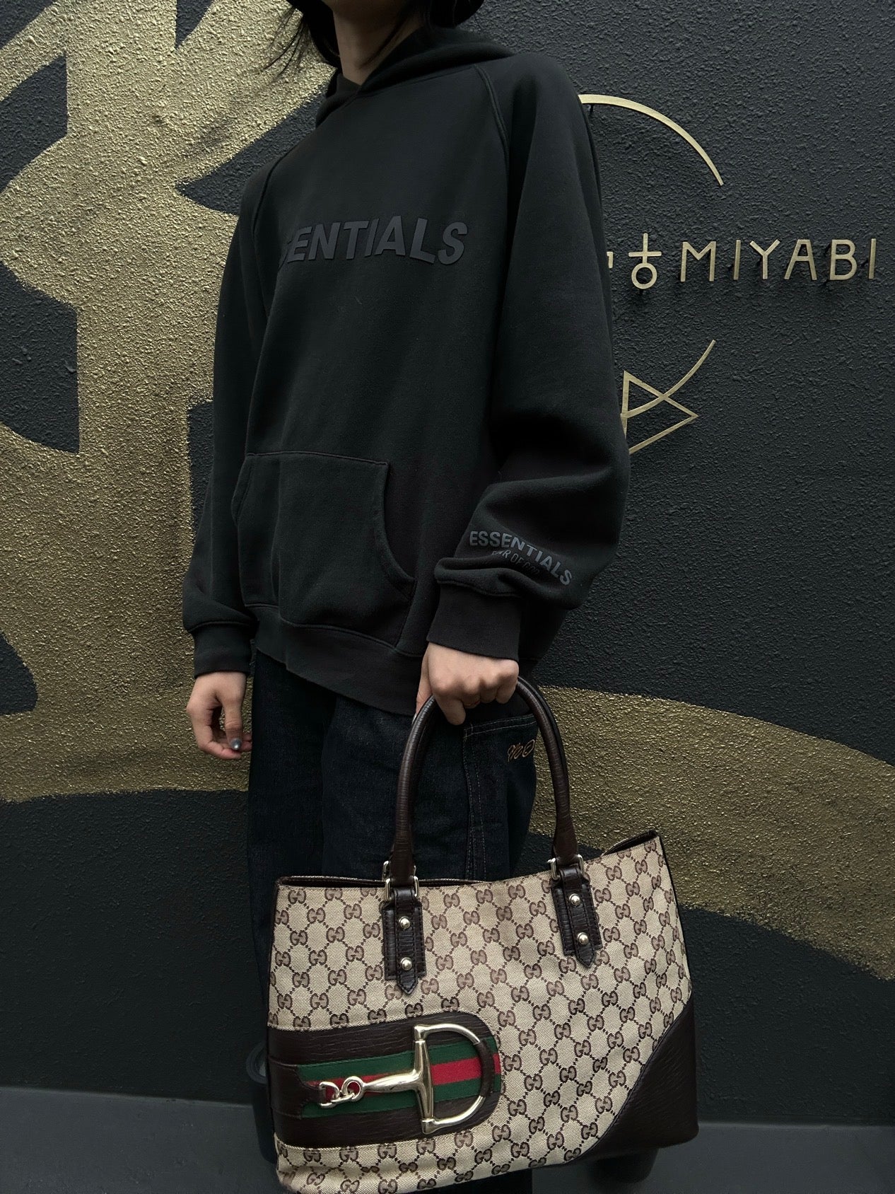 GUCCI GG Canvas Horsebit, Tote & Shoulder Bag, Brown