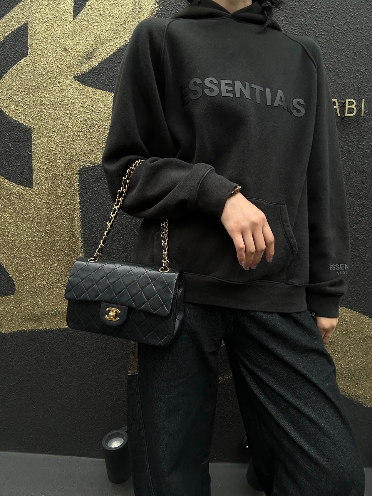 CHANEL Classic Flap 23 Matelassé Shoulder Bag, Lambskin, Black, Gold Hardware