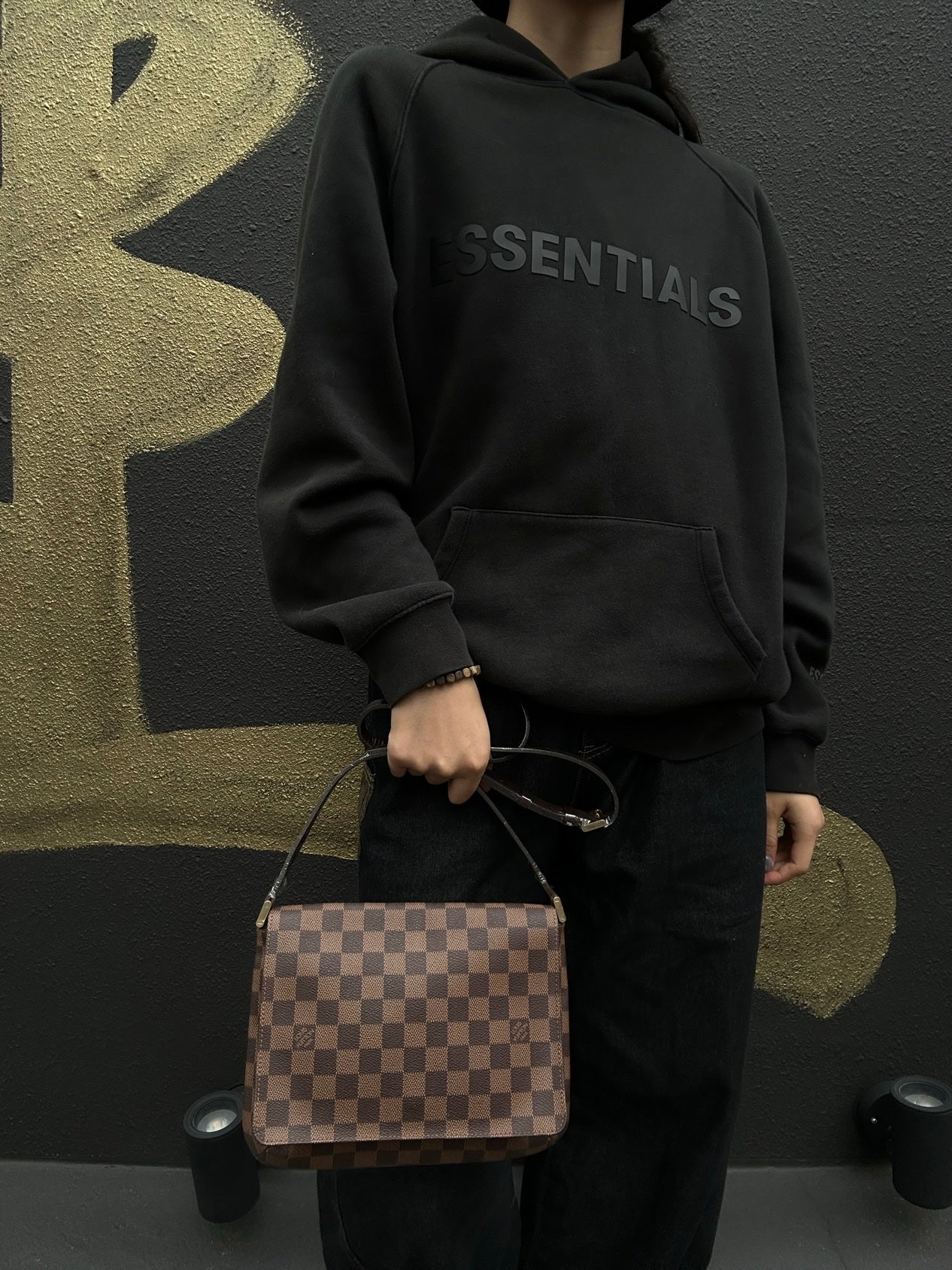 LOUIS VUITTON Damier Musette Tango Brown Shoulder Crossbody Bag (Coated Canvas)