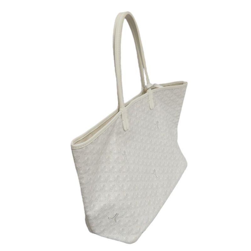 GOYARD Saint Louis PM Tote Bag, White, with Pouch