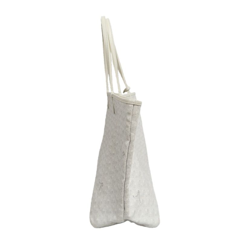 GOYARD Saint Louis PM Tote Bag, White, with Pouch