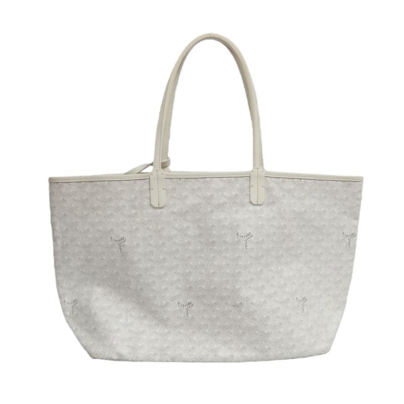 GOYARD Saint Louis PM Tote Bag, White, with Pouch