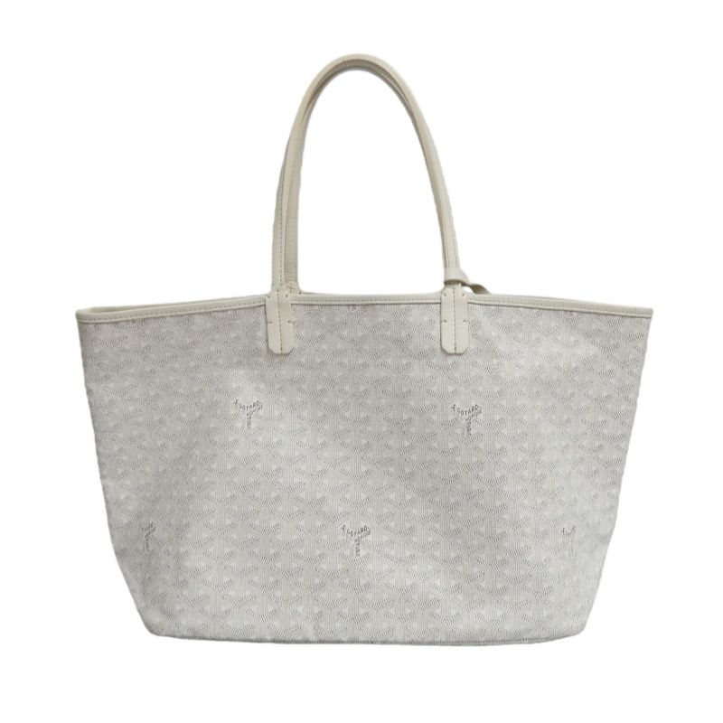 GOYARD Saint Louis PM Tote Bag, White, with Pouch