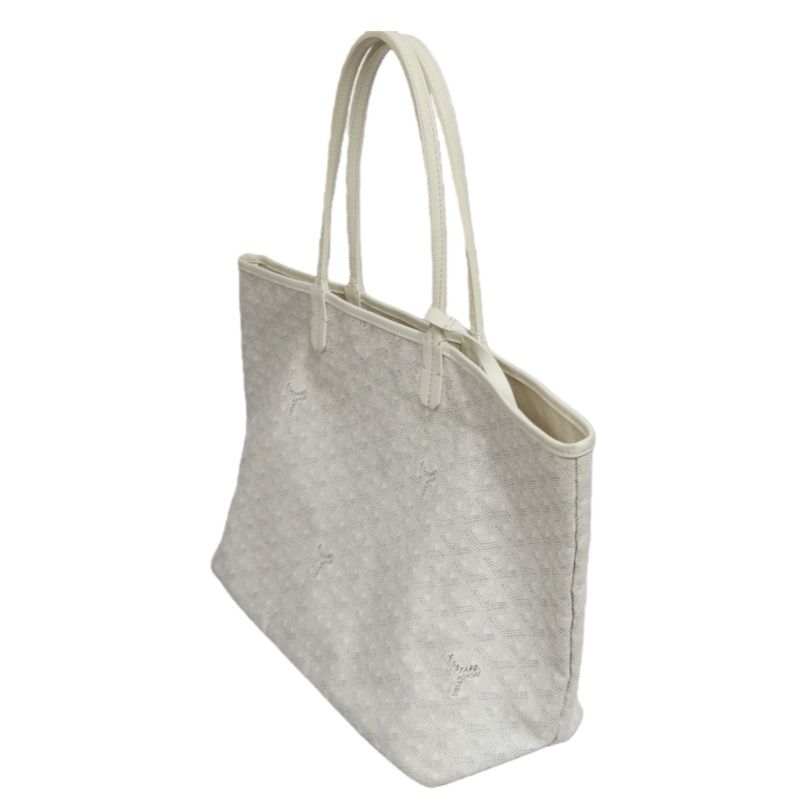 GOYARD Saint Louis PM Tote Bag, White, with Pouch
