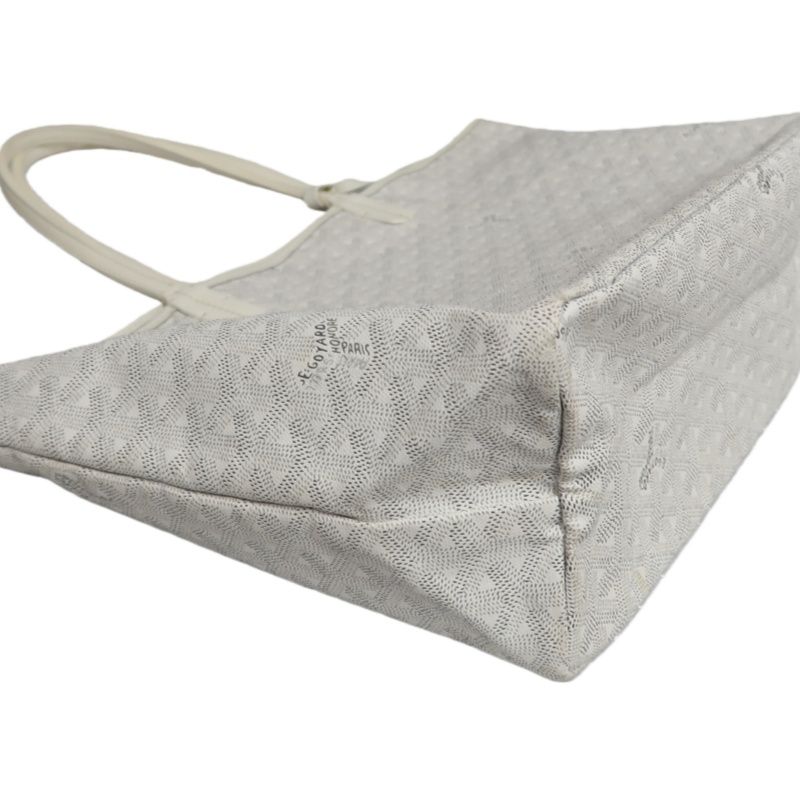 GOYARD Saint Louis PM Tote Bag, White, with Pouch