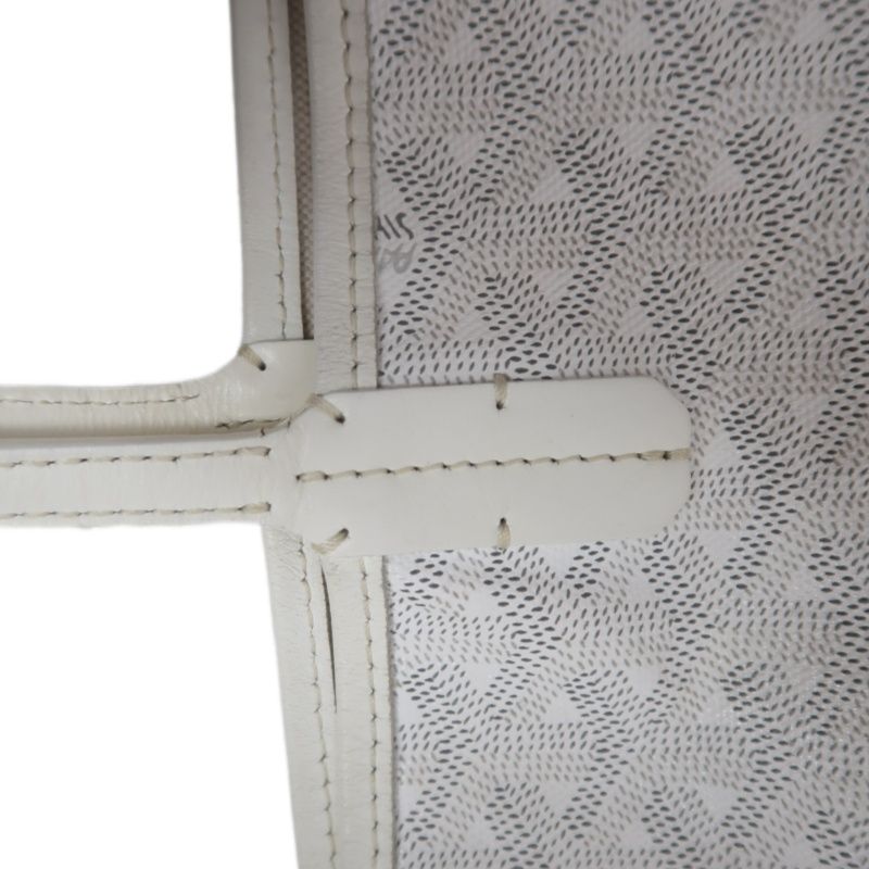 GOYARD Saint Louis PM Tote Bag, White, with Pouch