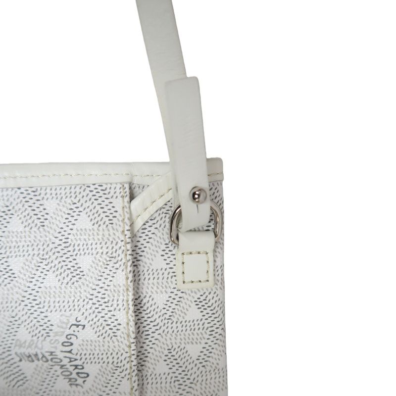 GOYARD Saint Louis PM Tote Bag, White, with Pouch