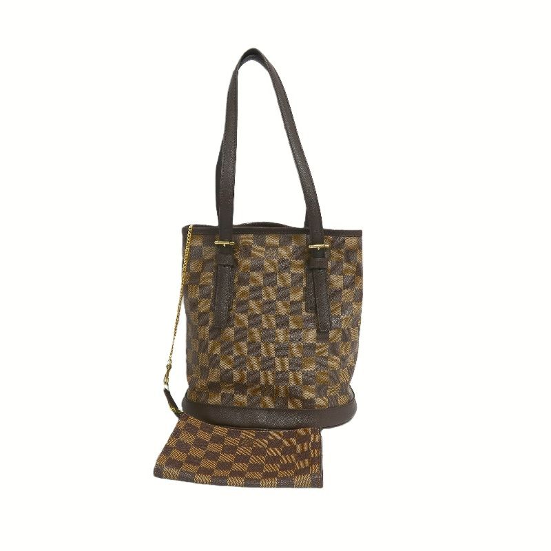 LOUIS VUITTON Marelle (Nicknamed "Picnic Basket"), Damier Coated Canvas, Hand & Shoulder Bag, Brown, with Pouch