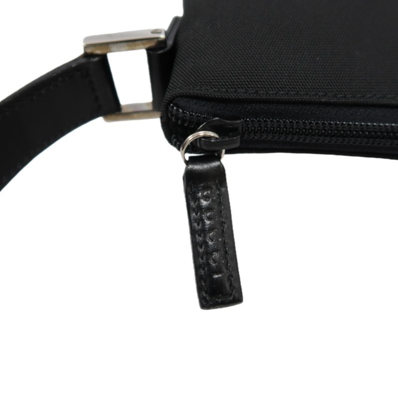 GUCCI Shoulder Bag, Black Canvas, Silver Hardware