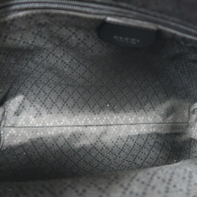 GUCCI Shoulder Bag, Black Canvas, Silver Hardware