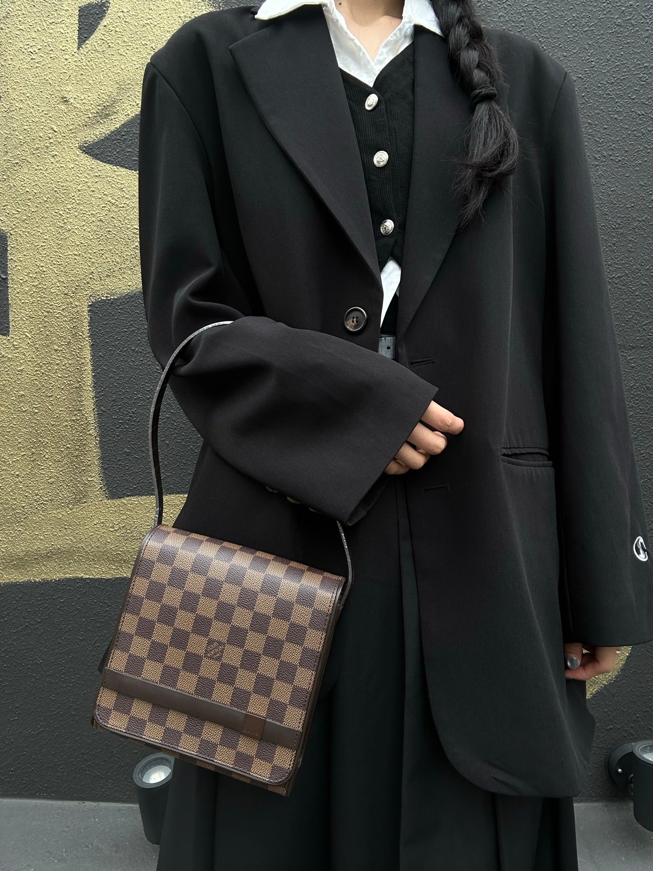 LOUIS VUITTON Tribeca Mini Handbag, Damier Ebene Coated Canvas, Brown
