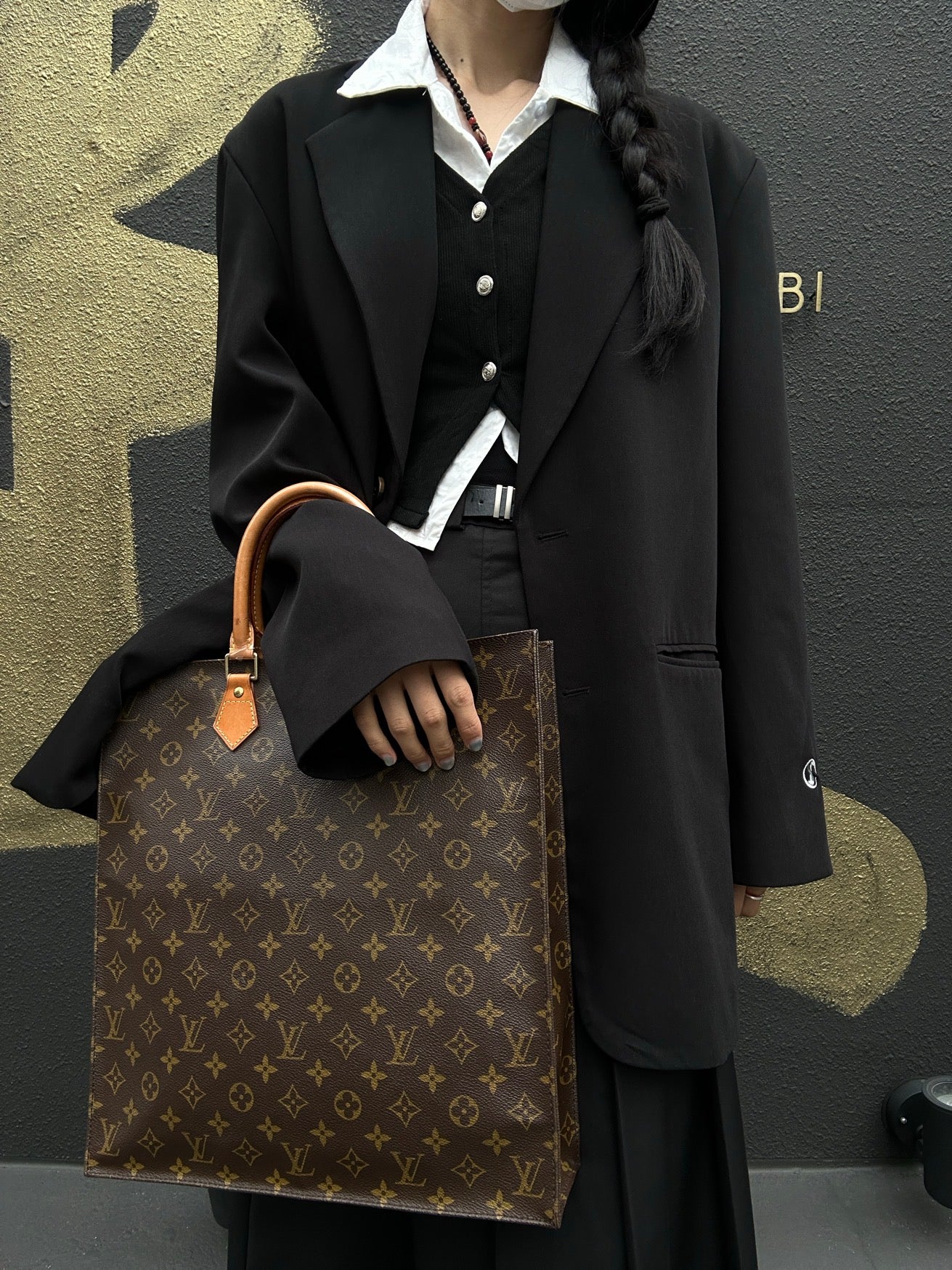 LOUIS VUITTON Sac Plat Handbag, Brown Monogram PVC Coated Canvas
