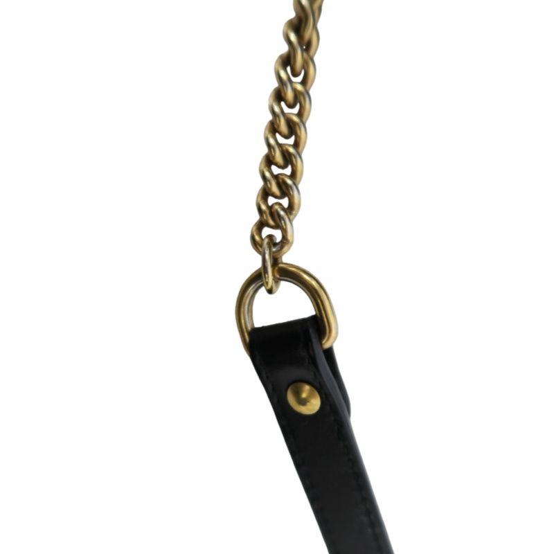 GUCCI GG Marmont Camera Bag, Lambskin, Black, Gold Hardware