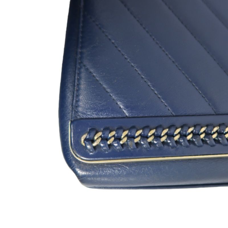 CHANEL V-Stitch Handbag & Shoulder Bag, Leather, Navy, Gold Hardware