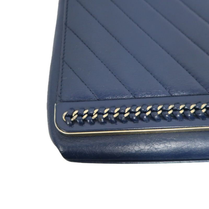 CHANEL V-Stitch Handbag & Shoulder Bag, Leather, Navy, Gold Hardware
