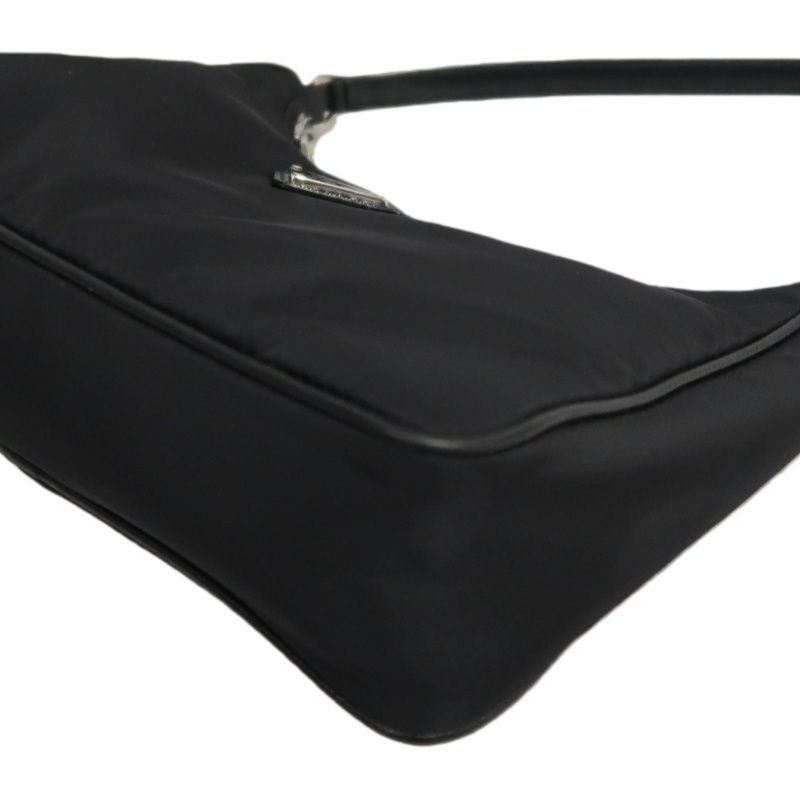 PRADA Handbag, Nylon, Beige with Silver Hardware, Detachable Shoulder Strap Included, Pouch Included, Dust Bag Included