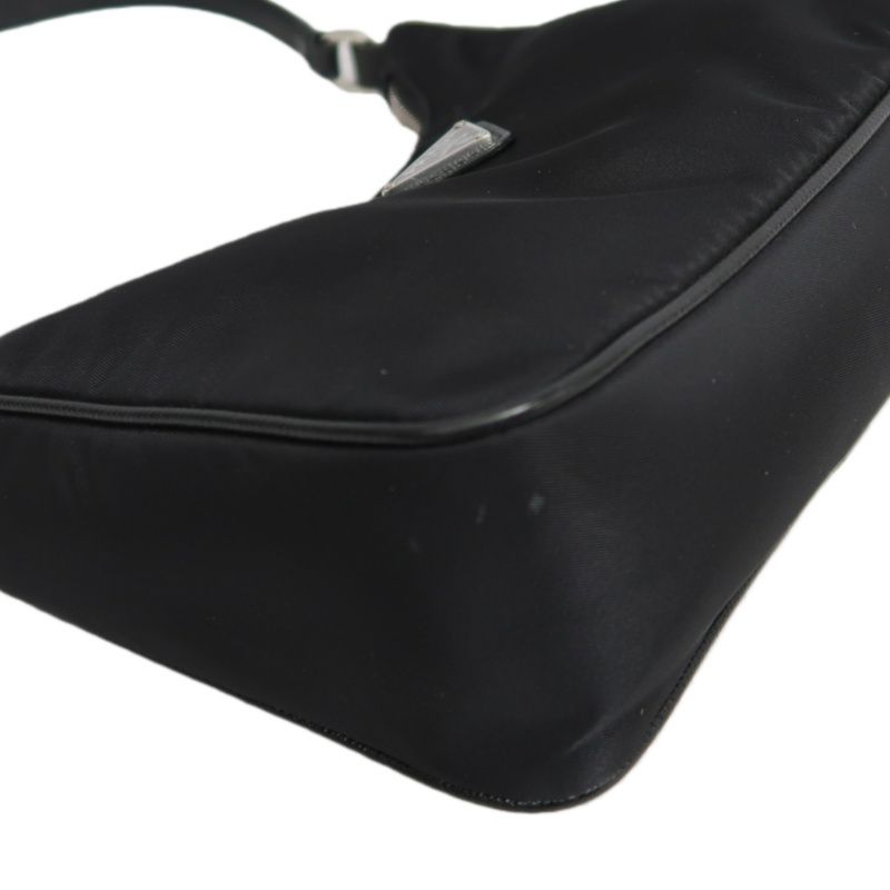 PRADA Handbag, Nylon, Beige with Silver Hardware, Detachable Shoulder Strap Included, Pouch Included, Dust Bag Included