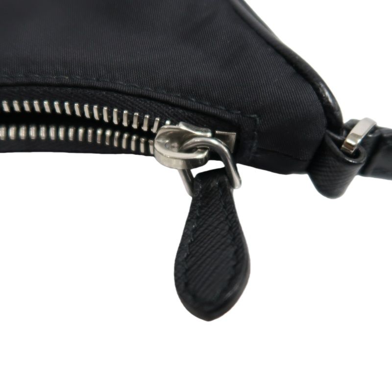 PRADA Handbag, Nylon, Beige with Silver Hardware, Detachable Shoulder Strap Included, Pouch Included, Dust Bag Included