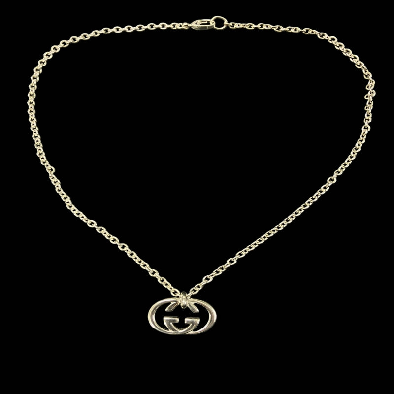 GUCCI Interlocking G Necklace, 925 Sterling Silver, Comes with Original Box