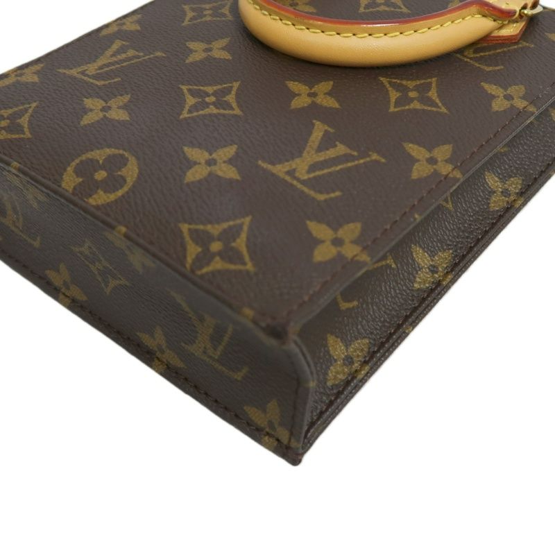 LOUIS VUITTON Sac Plat BB Monogram PVC Canvas Handbag, Brown, with Shoulder Strap