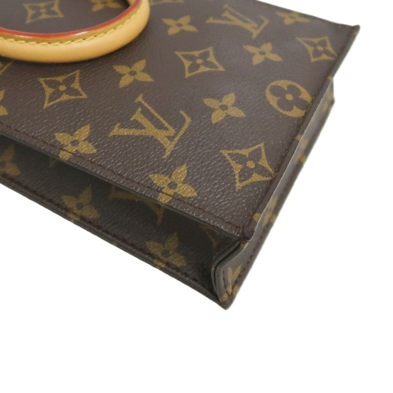 LOUIS VUITTON Sac Plat BB Monogram PVC Canvas Handbag, Brown, with Shoulder Strap