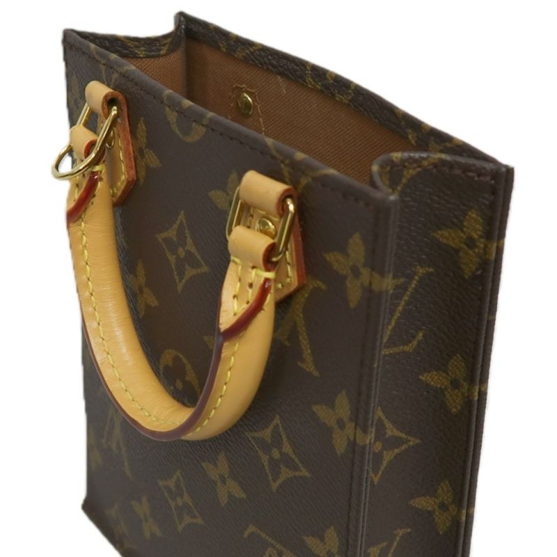 LOUIS VUITTON Sac Plat BB Monogram PVC Canvas Handbag, Brown, with Shoulder Strap