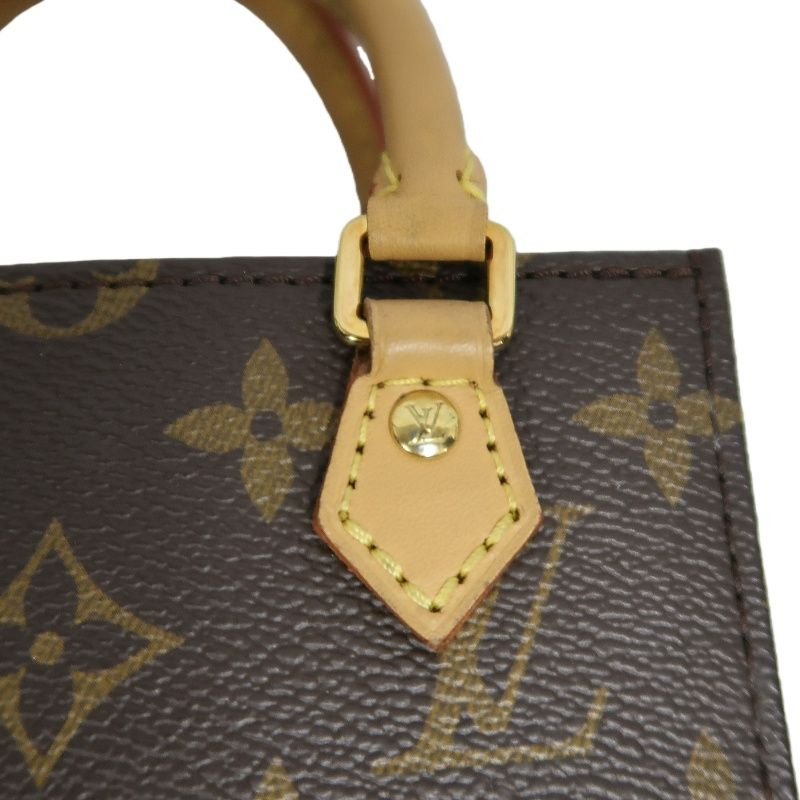 LOUIS VUITTON Sac Plat BB Monogram PVC Canvas Handbag, Brown, with Shoulder Strap