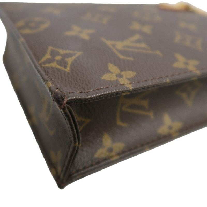 LOUIS VUITTON Sac Plat BB Monogram PVC Canvas Handbag, Brown, with Shoulder Strap
