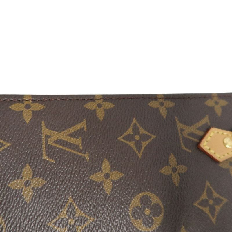 LOUIS VUITTON Sac Plat BB Monogram PVC Canvas Handbag, Brown, with Shoulder Strap