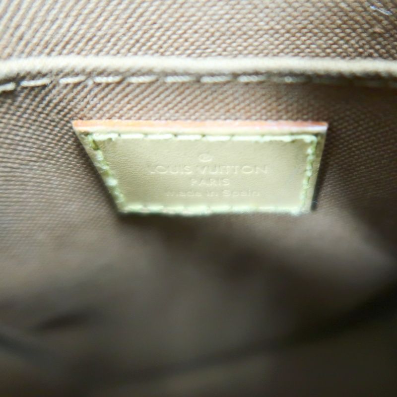 LOUIS VUITTON Sac Plat BB Monogram PVC Canvas Handbag, Brown, with Shoulder Strap