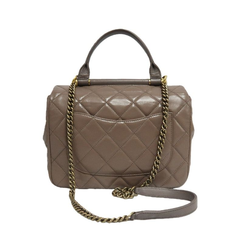 CHANEL Classic Flap Quilted Handbag & Shoulder Bag, Brown Lambskin with Gold Hardware