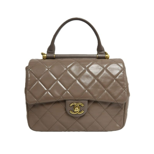 CHANEL Classic Flap Quilted Handbag & Shoulder Bag, Brown Lambskin with Gold Hardware