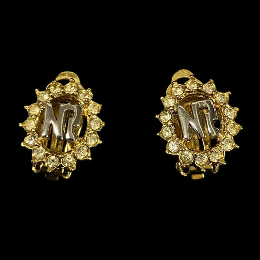 NINA RICCI Clip-On Earrings With Gold Hardware