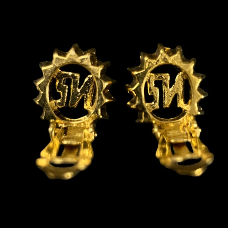 NINA RICCI Clip-On Earrings With Gold Hardware