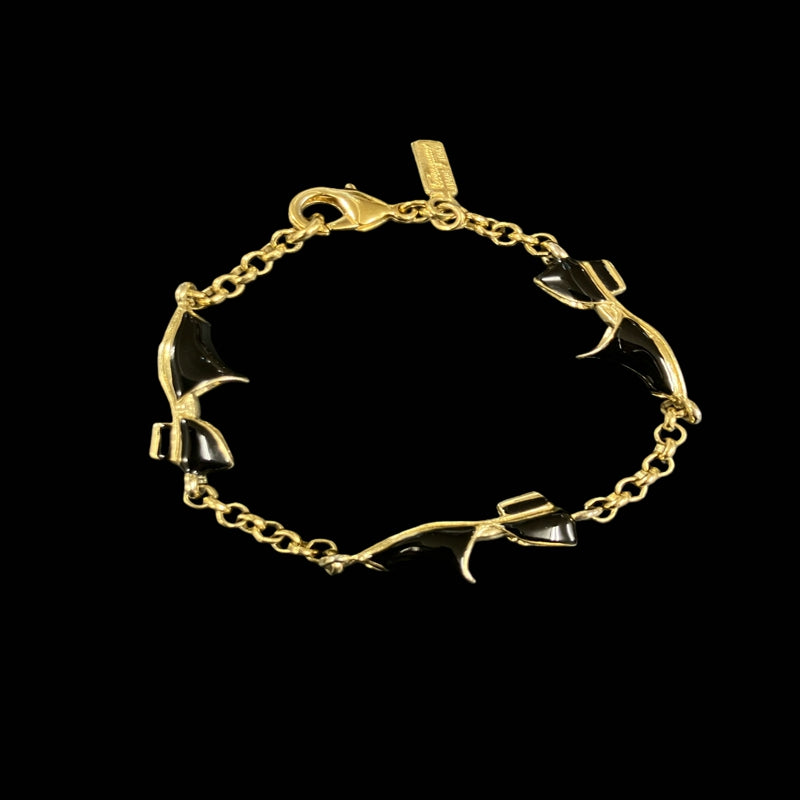 Ferragamo bracelet, gold-tone alloy hardware, high-heel motif