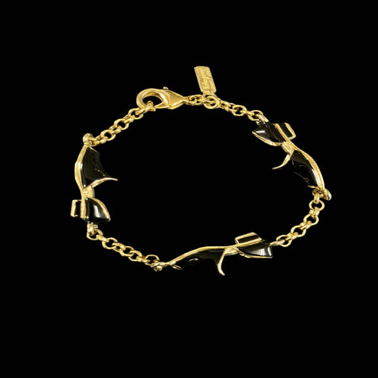 Ferragamo bracelet, gold-tone alloy hardware, high-heel motif