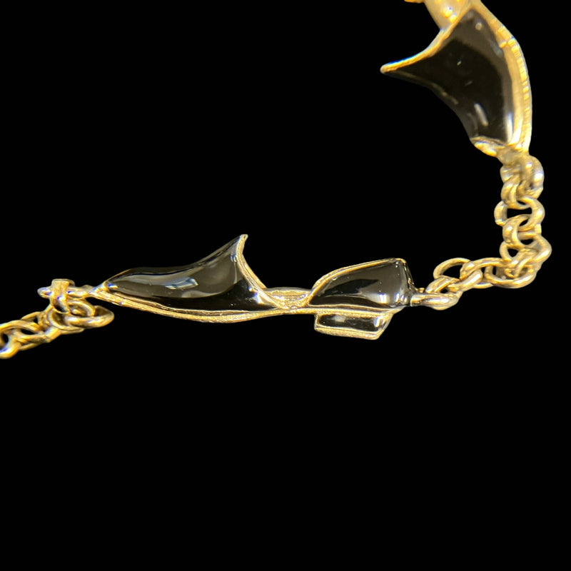 Ferragamo bracelet, gold-tone alloy hardware, high-heel motif
