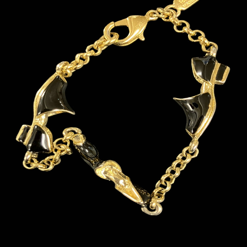 Ferragamo bracelet, gold-tone alloy hardware, high-heel motif