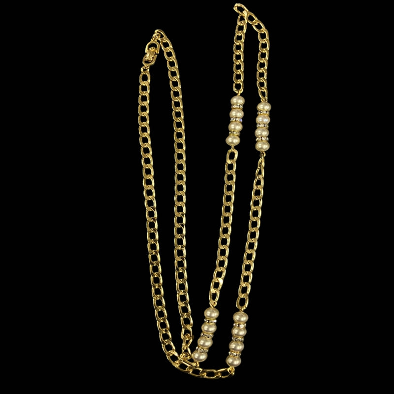 DIOR necklace, faux pearl, gold-tone alloy hardware