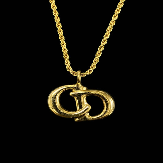 DIOR necklace, gold-tone alloy hardware, CD logo