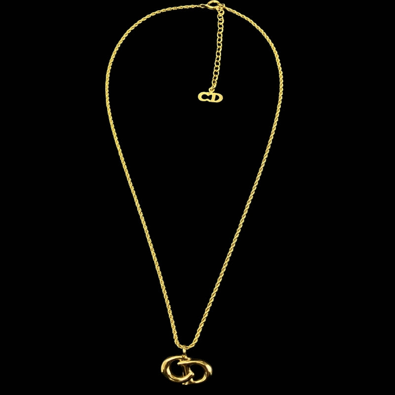 DIOR necklace, gold-tone alloy hardware, CD logo