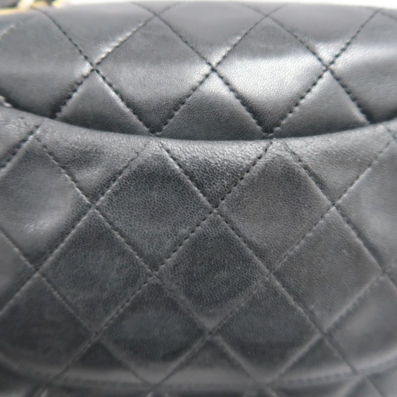 CHANEL Matelassé Chain Shoulder Bag, Lambskin, Black with Gold Hardware, Mini Classic Flap (Square)