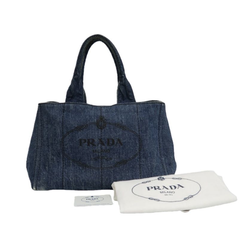 PRADA Blue Denim Canapa Tote Bag (With Guarantee Card & Dust Bag)