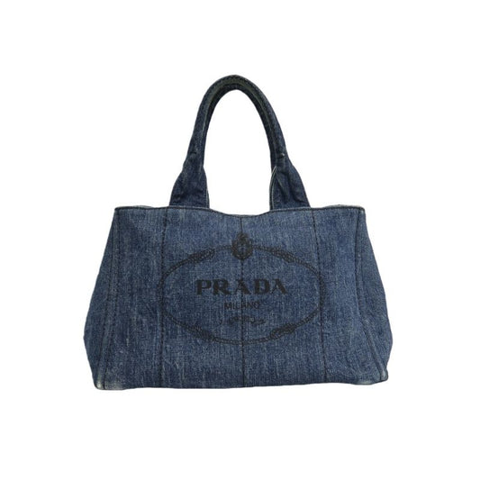 PRADA Blue Denim Canapa Tote Bag (With Guarantee Card & Dust Bag)