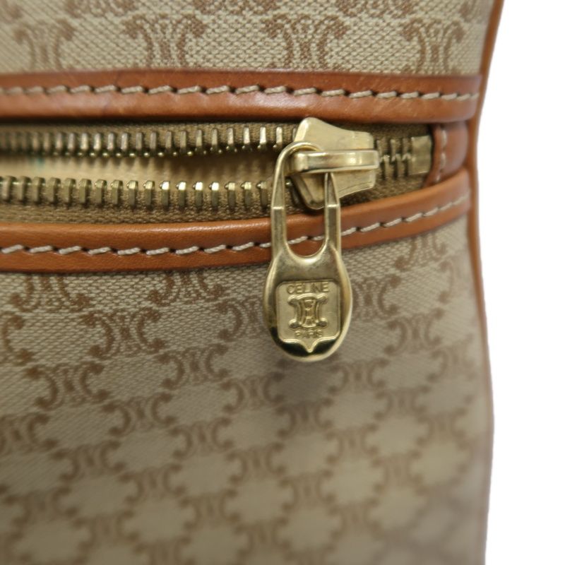 CELINE Brown Beige Macadam Coated Canvas Tote Bag