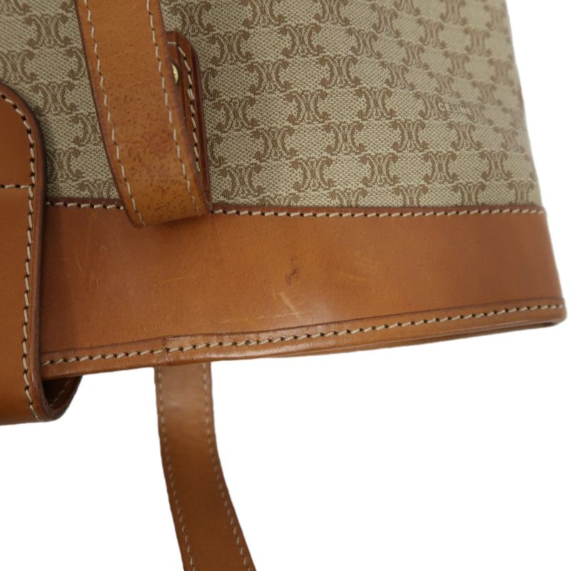 CELINE Brown Beige Macadam Coated Canvas Tote Bag