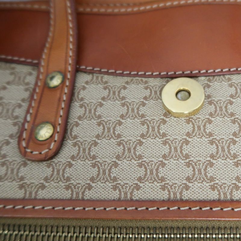 CELINE Brown Beige Macadam Coated Canvas Tote Bag