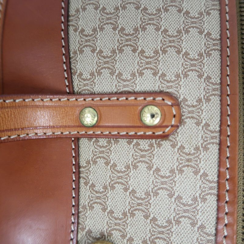 CELINE Brown Beige Macadam Coated Canvas Tote Bag